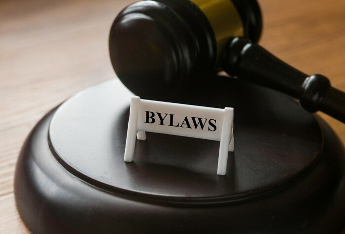 gavel and bylaws sign